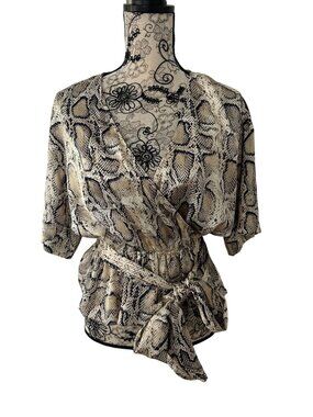 BB DAKOTA Snake Print Wrap Top Sz Small NEW